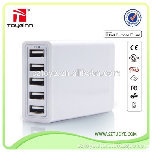 40W/8A 5 port usb charger Port 5, Multi-Port USB Charger for iPhone 6/6 Plus